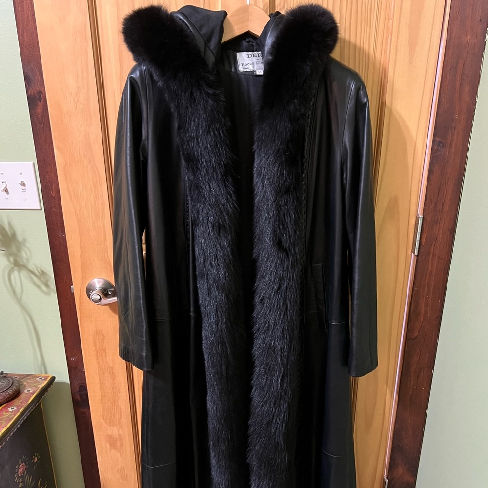 Rocco D’Amelio by Dero Full Length Leather and Fur Coat Retail $3500 - Picture 1 of 13